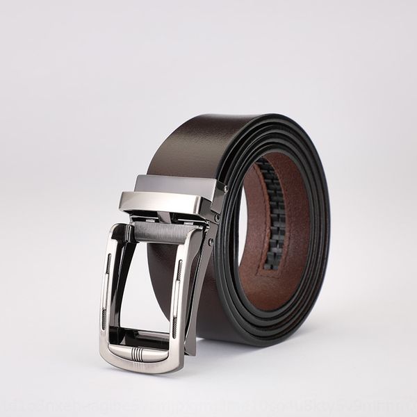 

2019 new men's automatic buckle leather business all-match fashion belt tv cowhide belt, Black;brown