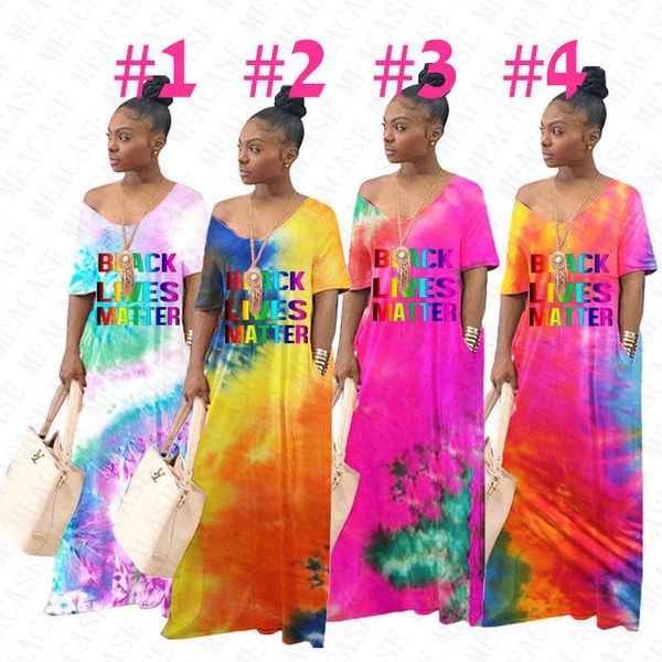 

women clothes brand dress tie-dyed gradient color letters black lives matter printed loose multicolor dress pullover hoodies boutique d71404, White