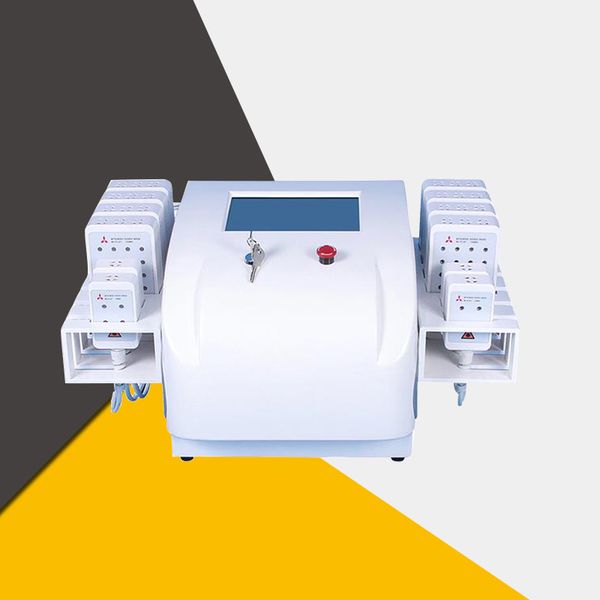 

professional diode lipolaser cellulite removal fat burning lipo laser body slimming machine 12pads slimming machine 440mw 635-980nm, Black