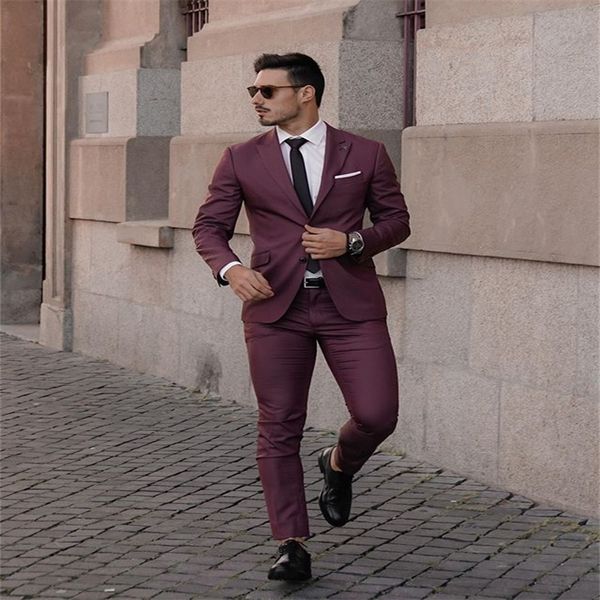 2020 Handsome Fuchsia Herren Anzug Neue Mode Bräutigam Anzug Formale Hochzeit Anzüge Für Beste Männer Slim Fit Bräutigam Smoking Für mann