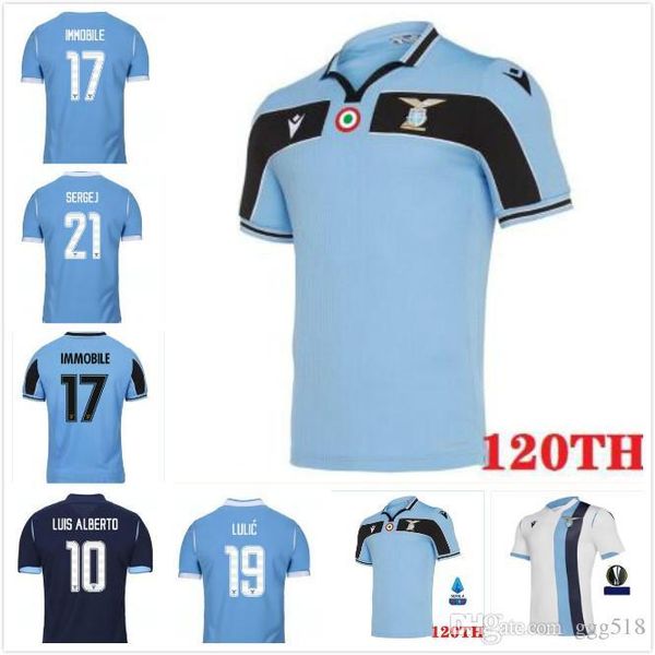 

2019 lazio home away blue immobile jevic luis albrto basta black maglietta da calciatore football shirts uniform soccer jerseys 19 20, Black;yellow