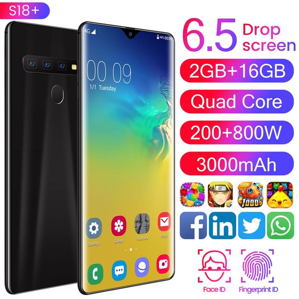 

2020new спот отпечатков пальцев смартфона s18 + большой экран 6,4 дюйма unicom 3g пятна недорогой оптовой трансграничная мобильный телефон