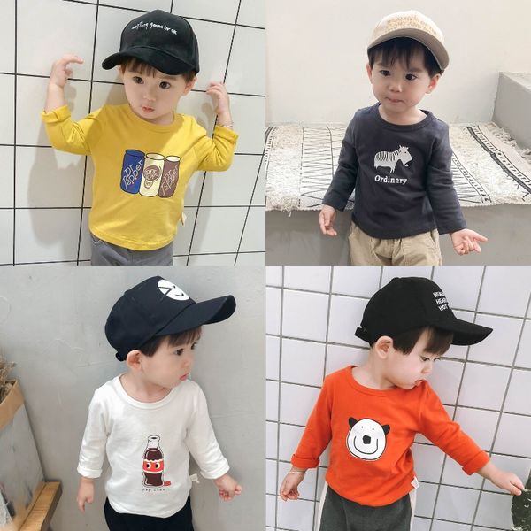 

children's children's t- t-shirt autumn long sleeve base shirt baby's baby's clothes boy's cartoon to go d1276, Blue