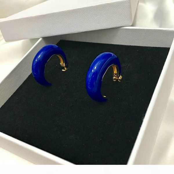 

d new half -moon shaped epoxy fashion designer earrings luxury designer jewelry women earrings, Golden