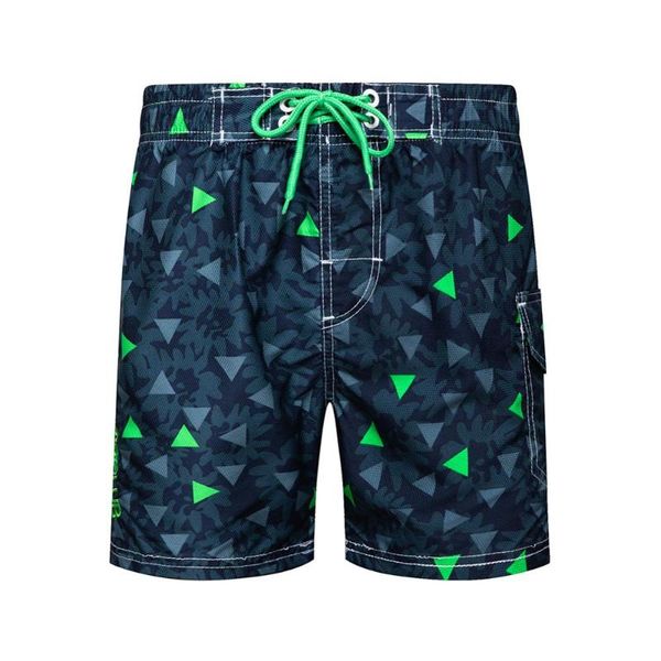 

men's shorts us eu size summer five-point pants beach vacation quick-drying triangle printing casual and comfortable, White;black
