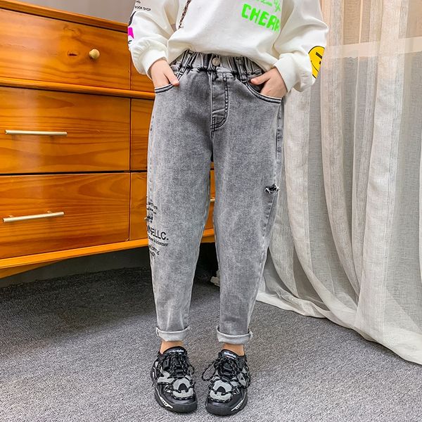 

hg29x girls long pants fashionable autumn clothes thin style for large and jeans autumn jeans and medium-sized children father radish girls, Blue