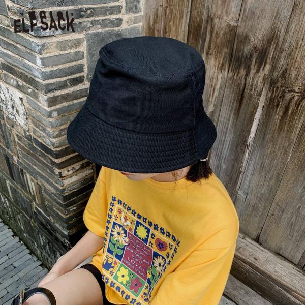 

sam's tree black solid minimalist casual fisherman's hat women 2020 summer pure korean stylish ladies daily sunscreen hats, Blue;gray