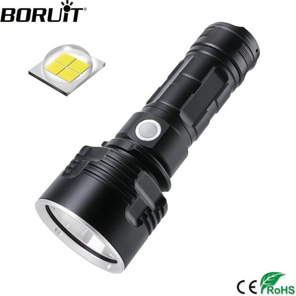 

flashlights torches boruit c15 led powerful 2300lm xhp50 torch 3-mode rechargeable 26650 battery lantern waterproof camping bicycle light