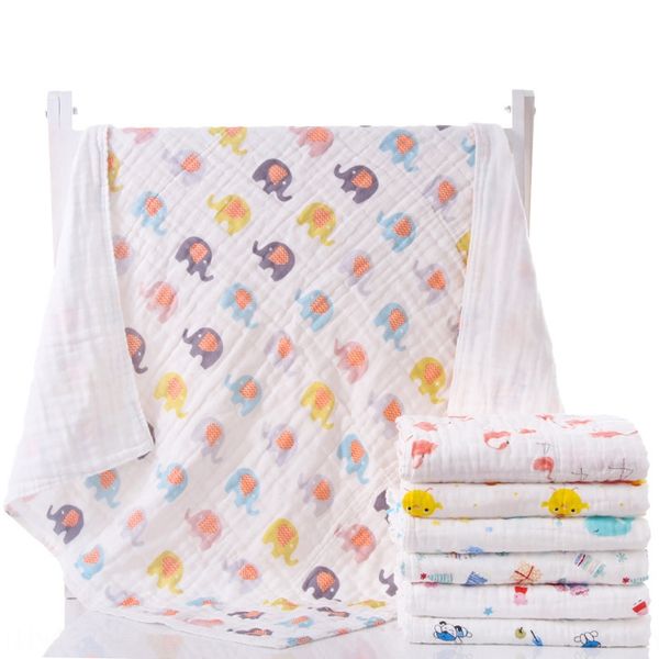 

new 6-layer high-density quilt lightweight breathable wipes high-density printed gauze baby quilt baby wet bath towel bath towel