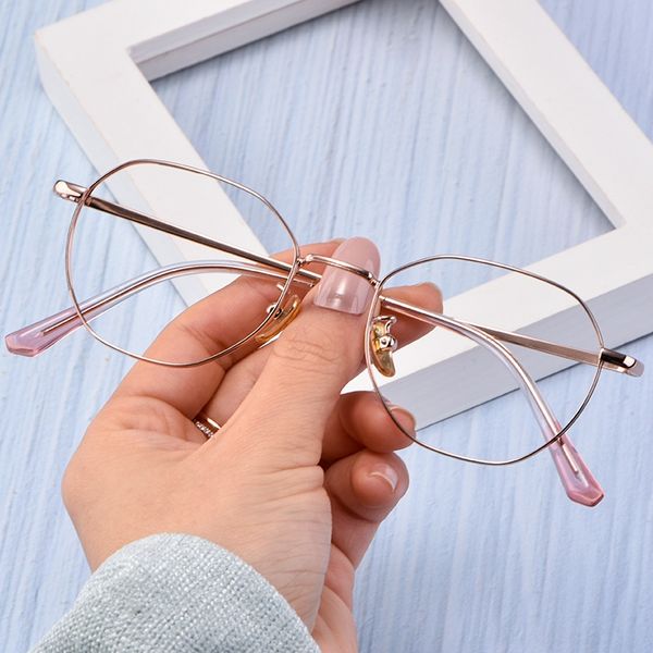 

bqwmb new pure b polygon full frame frame card flat new and women's t3931 pure titanium b titanium polygon full fr light degree women&#, Silver