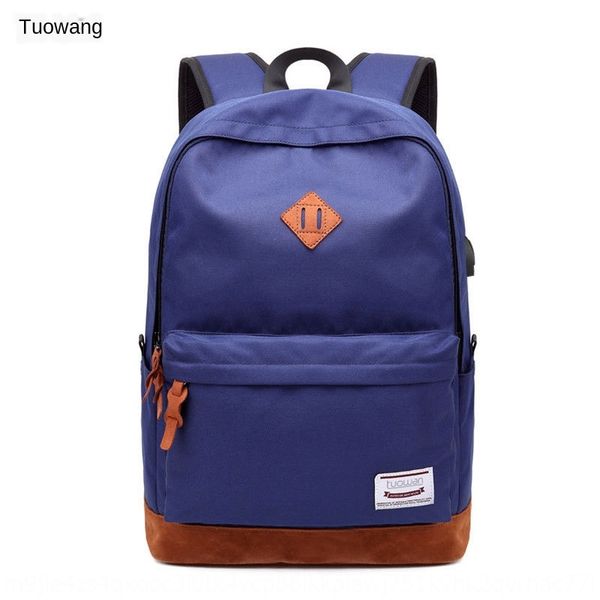 

korean style men's fashion campus women's large capacity computer backpack backpack computer bag youth school bag, White