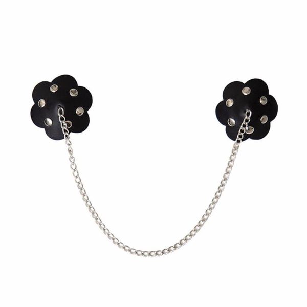 

intimates accessories women nipple cover pu leather pasties punk silicone breast petals reusable stickers bra, Black;white
