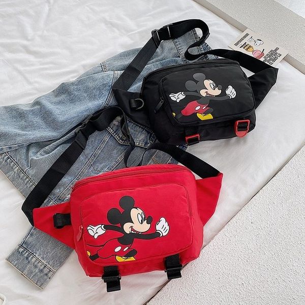 

women's 2020 new sports mouse printed chest fashionable kelly shoulder shoulder bag bag, White