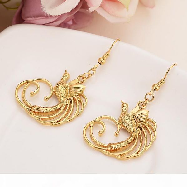

i fine solid gold filled bird paradise pendant necklaces earrings women ,papua new guinea jewelry png national style, Silver