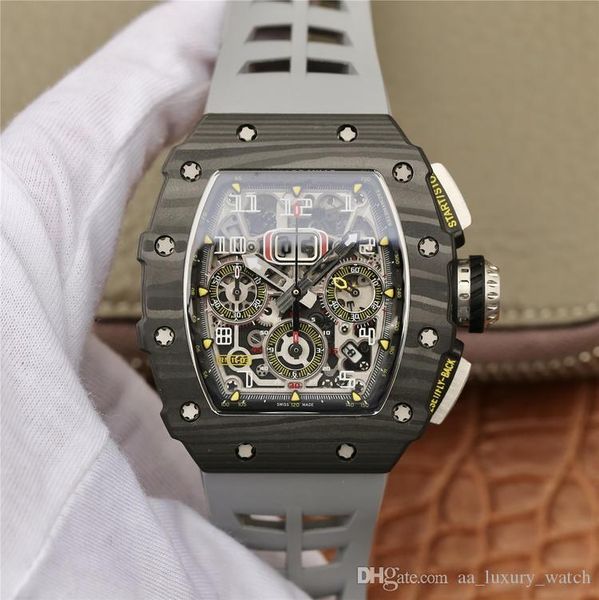 

kv rm11-03 montre de luxe return timing automatic movement watches titanium steel case silicone strap designer watches folding buckle