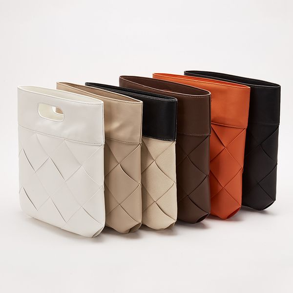 

large square spliced woven handbag spring and summer new product lady hollowed-out flat tote handbag chao girl delivery