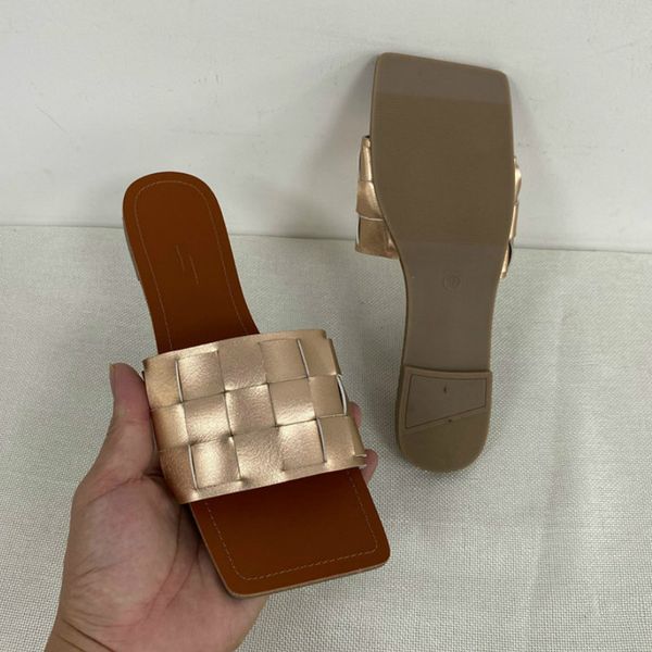 

summer new rome style square head retro women's sandals flat shoes female slip on slides woman shoes plus size sandalias mujer, Black