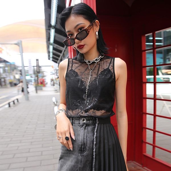 

aztjk (special sale) 2020 street thin perspective women's new x00538 (special sale) 2020 street thin perspective lace lace vest vest wo, Camo