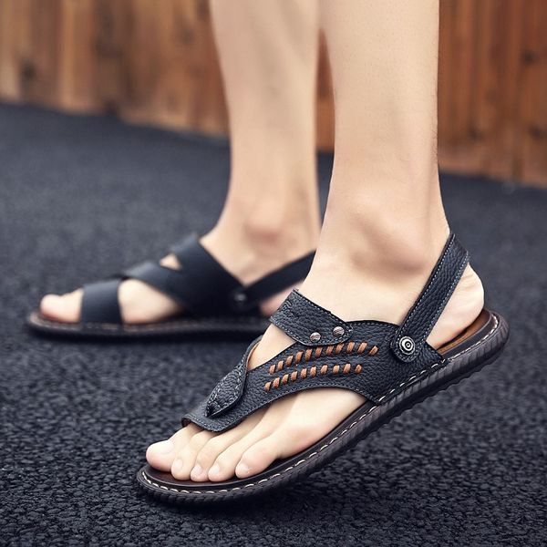 

erkek vietnam sandalen sandel rubber slide work da cuero summer uomo cuir sandalle couro playa masculino deportivas heren for, Black