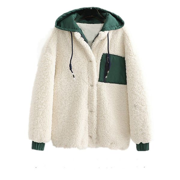 

zvaqs winter 2020 woman jackets women's clothing thick lamb fur coat hooded jacket female clothes for women mujer chaqueta tn19, Black