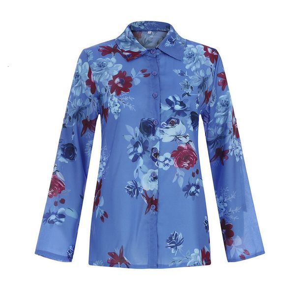 

women shirts large size button long sleeve v neck long sleeve blue thin silky trend elegant noble vogue summer blouse shirts, White