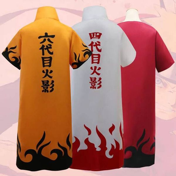 

anime naruto cosplay cloaks fourth yondaime hokage namikaze minato uniform sixth hokage kakashi men boys capes halloween costume, Black