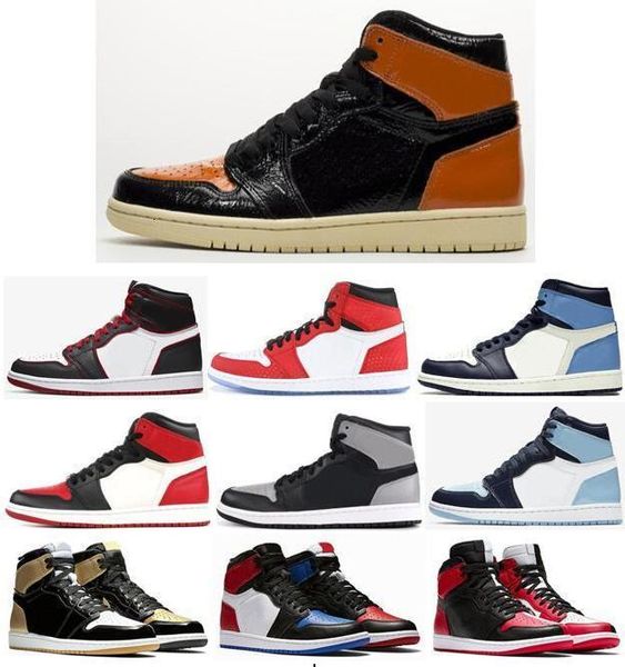 

new 1 high og shattered backboard 3.0 black orange basketball shoes men women 1s sports sneakers with box