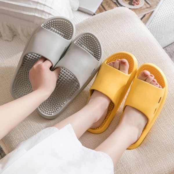 

slippers summer massage indoor non-slip bath slides men and women platform comfortable sandals beach flip flops for 2021, Black