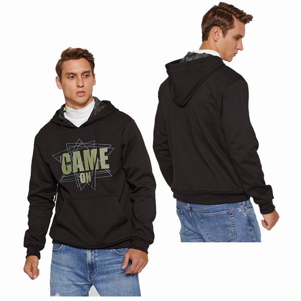 

мода толстовки мужчины пальто с капюшоном мужчины марка толстовки толстовки с капюшоном толстовка мужчины спорт свободный пуловер hoodie мод, Black