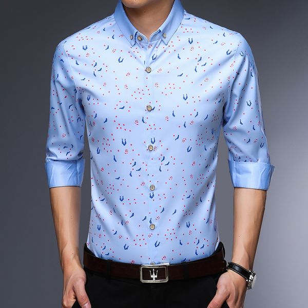 

mens fashion stars print shirt casual man's clothes business and casual long sleeve slim fit 4 color shirts for men, White;black