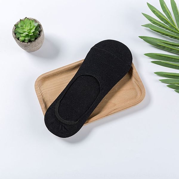 

jwkbs spring and summer pure cotton men's plain silicone non-slip invisible shallow solid color simple student peas silicone and socks, Pink;yellow