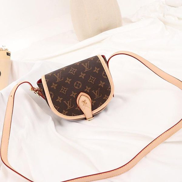 

new arrival womens leather mini saddle bag ladies shoulder bag simple style lady shoulder small flap shoulder crossbody bag with origin box