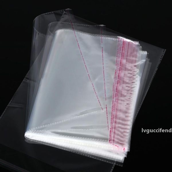 

100pcs 35 * 45cm clear plastic cello bags grip peel & seal strong packing self adhesive cellophane bag