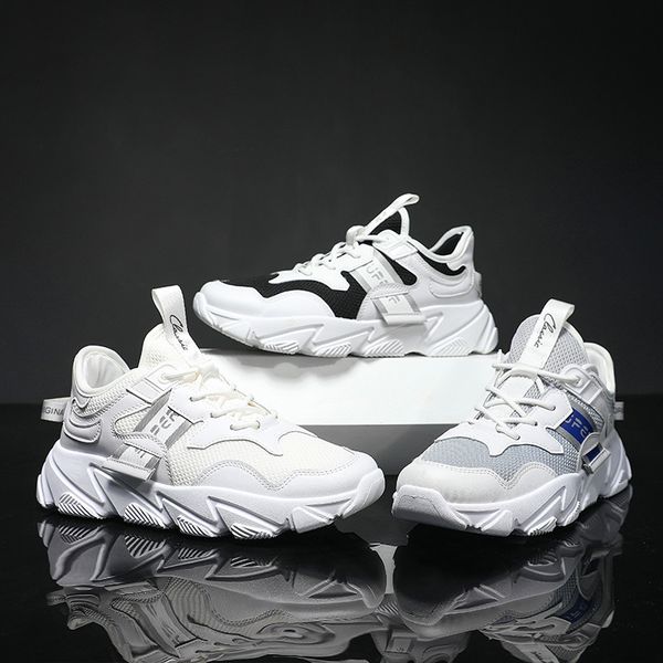 

new men casual shoes fashion lightweight lace up solf sneakers man autumn breathable flats shoes male footwear trend zapatillas, Black