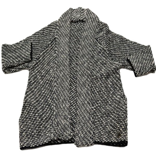 

loose knit cardigan with bold gradient for women, White