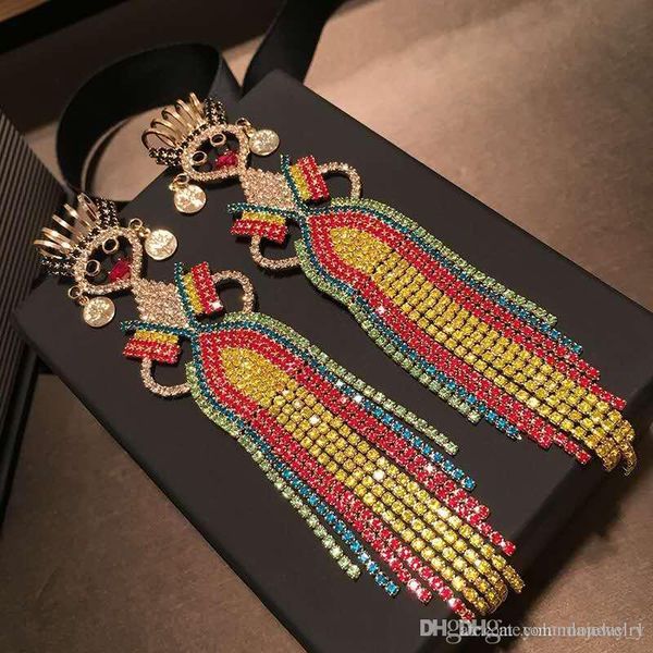 

europe and america new trendy women earrings gold plated colorful crystal pretty girl earrings for girls women for party wedding nice gift, Golden;silver