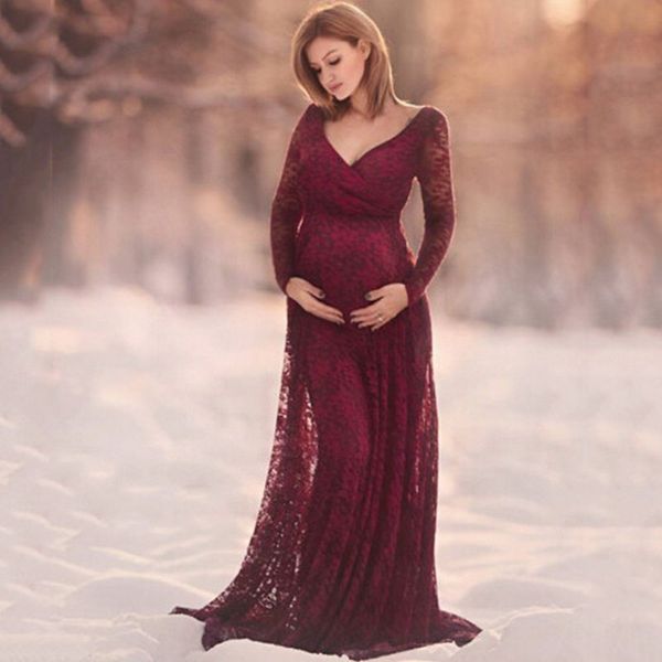 

maternity dress maternity pgraphy props red lace maxi dress elegant pregnancy p shoot women lace, White
