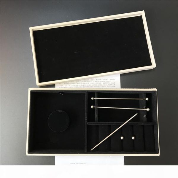 

two different jewelry box black velvet inside european style for designer charm bead bracelet dangle pendant designers ring, Black;white