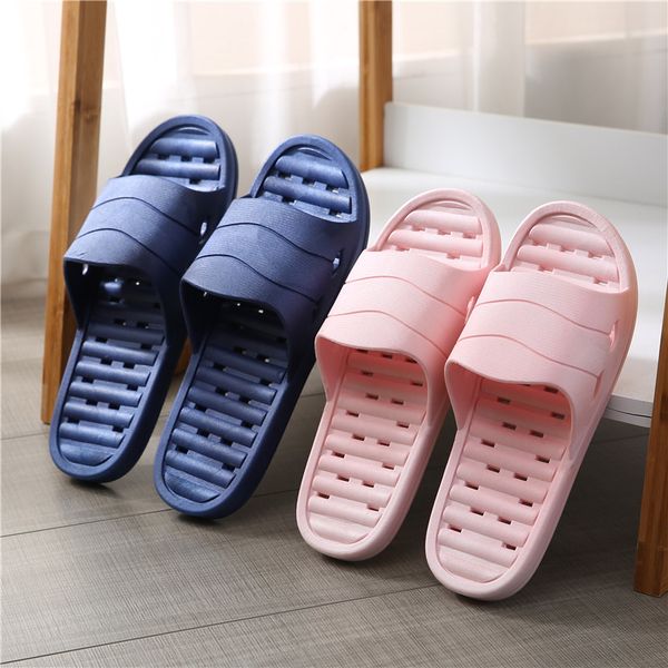 

2020 summer new slippers hollow pvc slip leaking bathroom bath slippers men and women shoes fashion free, Black