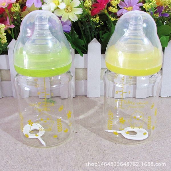 

small chicken kadi infant chicken nipple bottle glass wide-caliber feeding bottle baby cross-hole simulation solid milk nipple kd1035