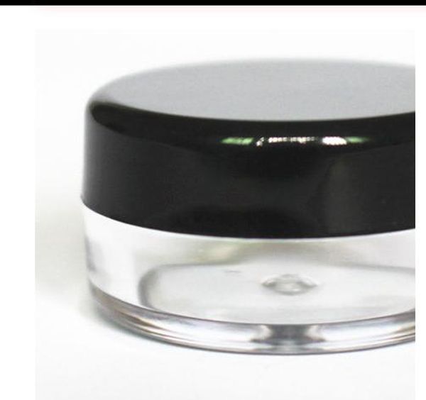 1 mL / 1G Plastic Jar vazio Cosmetic Amostra Limpar Pot Acrílico Make-up Eyeshadow Lip Balm Nail Art pedaço Container Glitter