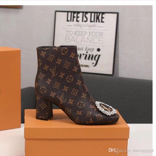 

2019e new ladies casual fashion booties luxury women's travel party shoes, original box packaging fast delivery, Black