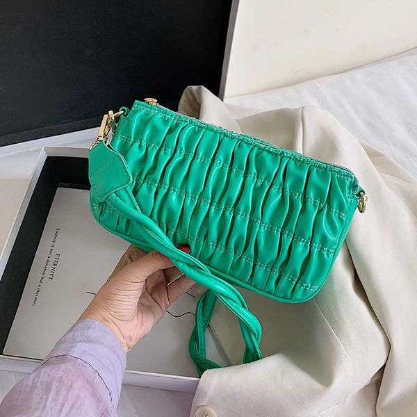 

classical fold underarm bag pu leather crossbody bags for women elegant folds shoulder handbags female crossbody bag