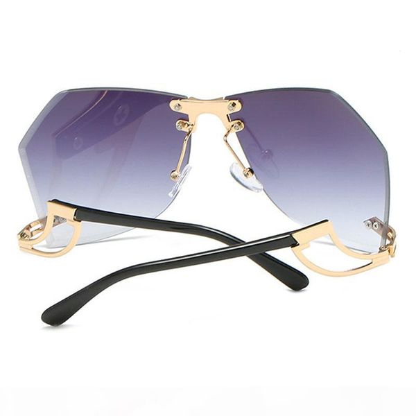 

2020 новый нерегулярное rimless солнцезащитные очки женщины brand designer сплав frame негабаритные градиент солнцезащитные очки мода женщин, White;black