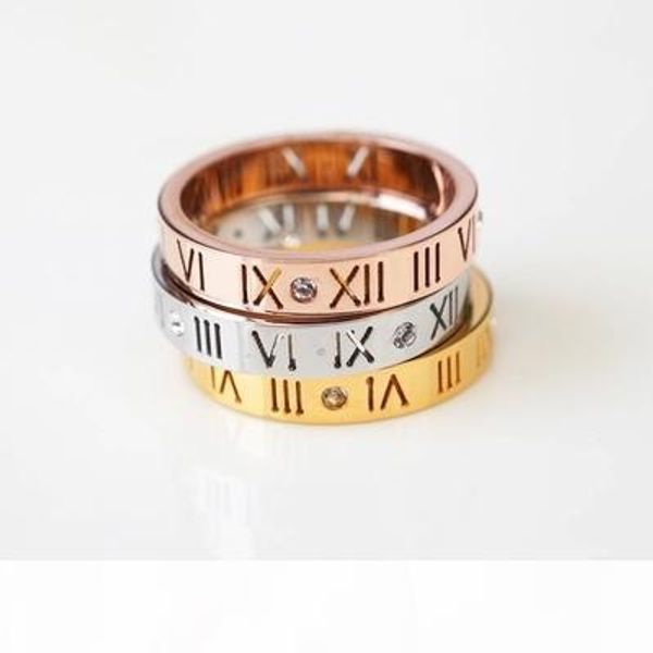 

r new design stainless steel good quality can 't not fade color crystal roman numerals fashion wedding new design finger, Silver