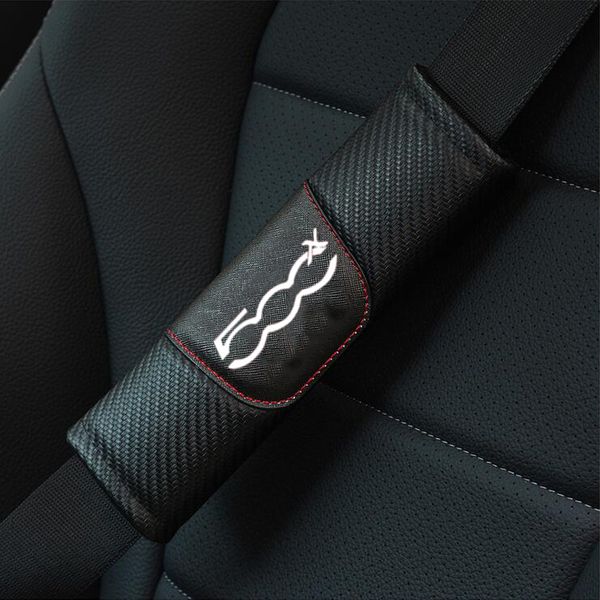 

for 500x carbon fiber leather car seat belt pads seat shoulder strap pad cover for adults kids car accessories
