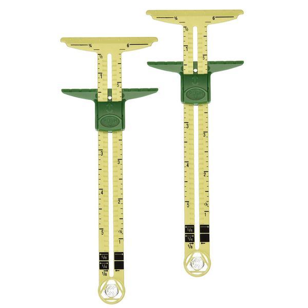 

2 pieces sliding gauge sewing measuring tools t-shaped sliding gauge plastic t for sewing quilting (size 1, Black