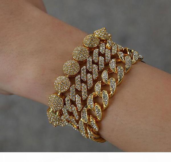 

2019 mens 12mm fully iced out cuban link chain with clasp locked bling chain necklace 7inch 8inch 16inch 18inch 20inch 22inch 24inch, Silver