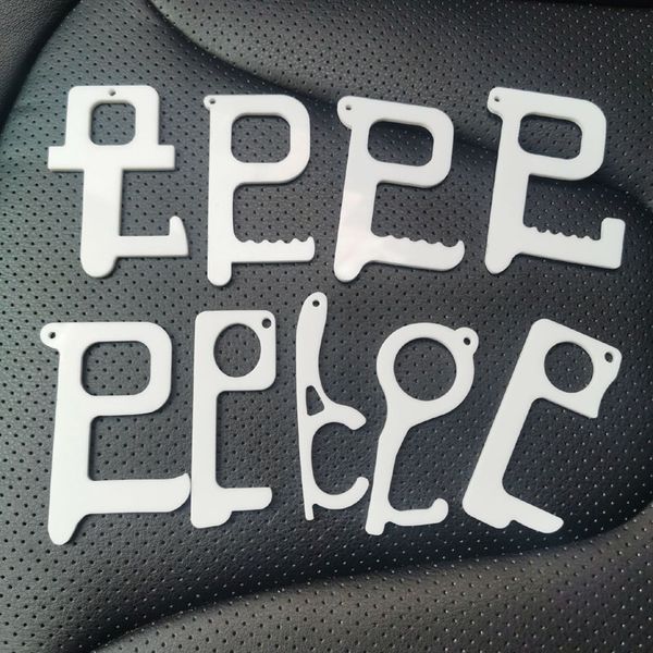 

new portable press elevator tool white clear acrylic contactless door opener