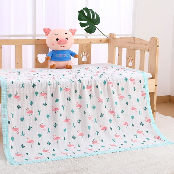 

xn2vr 4-layer wide edge new bamboo cotton color edge children's quilt baby air conditioning quilt cartoon children's blanket air c